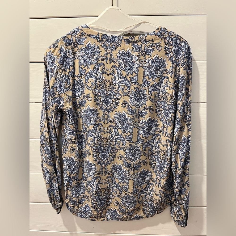 SoyaConcept Long Sleeve Floral Blouse – Size M – Blue & Beige Pattern - Picture 10 of 11